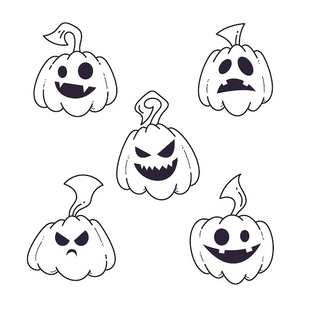 Free Vector hand drawn pumpkin outline illustration