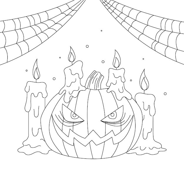 Free Vector hand drawn pumpkin outline illustration