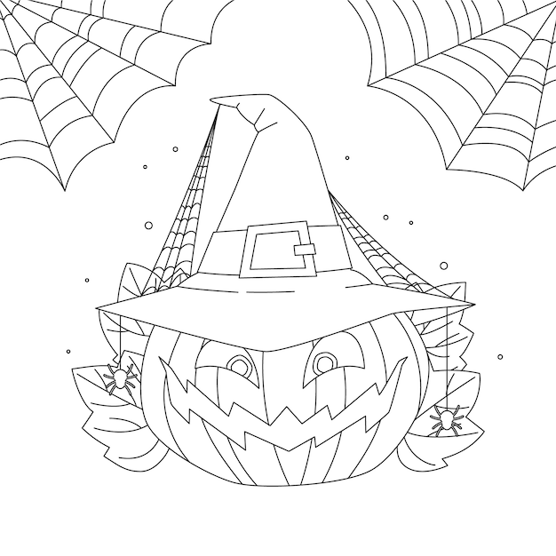 Hand drawn pumpkin outline illustration