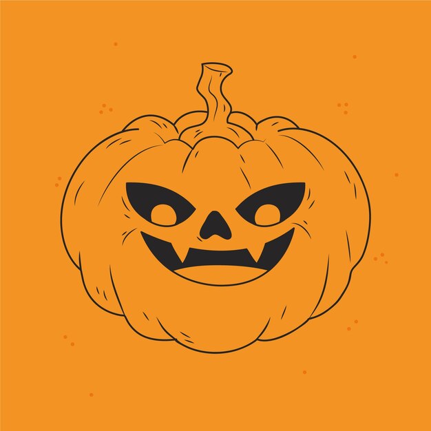 Hand drawn pumpkin outline illustration