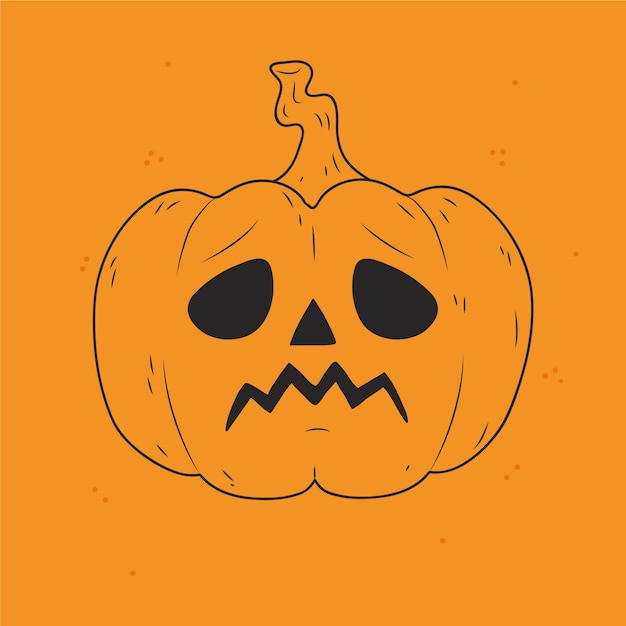 Free vector hand drawn pumpkin outline illustration