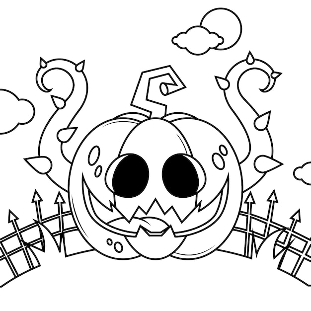 Free vector hand drawn pumpkin outline illustration