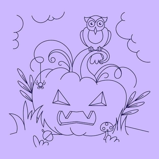 Free Vector hand drawn pumpkin outline illustration