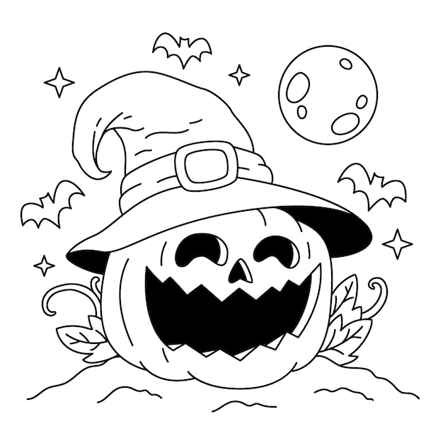 Free Vector hand drawn pumpkin outline illustration