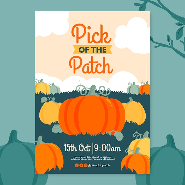 Free Vector hand drawn pumpkin patch poster design