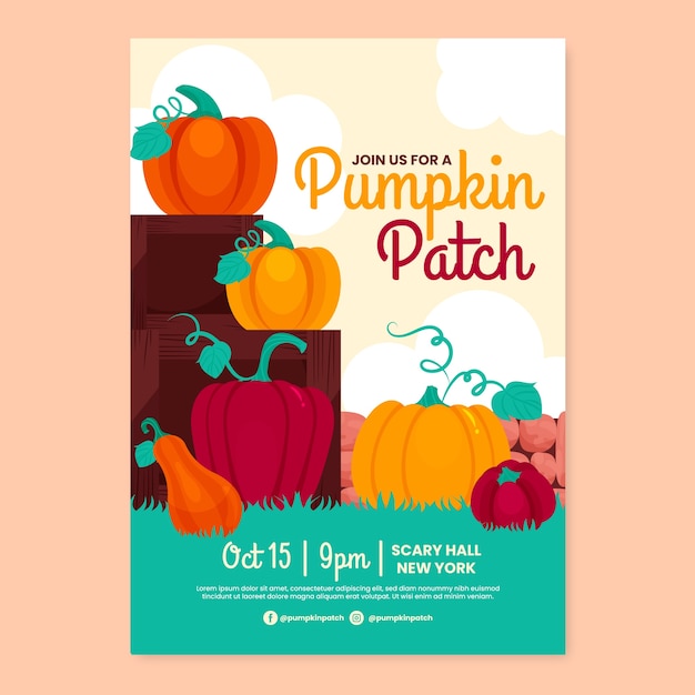 Hand drawn pumpkin patch poster design