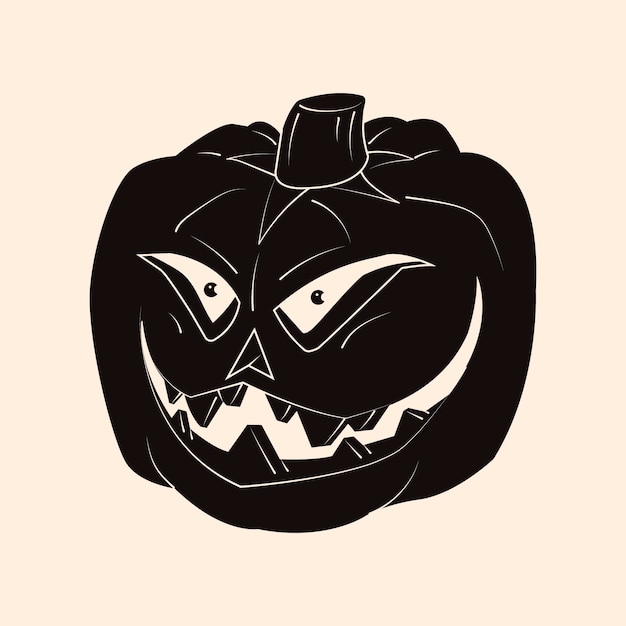 Free vector hand drawn pumpkin silhouette illustration