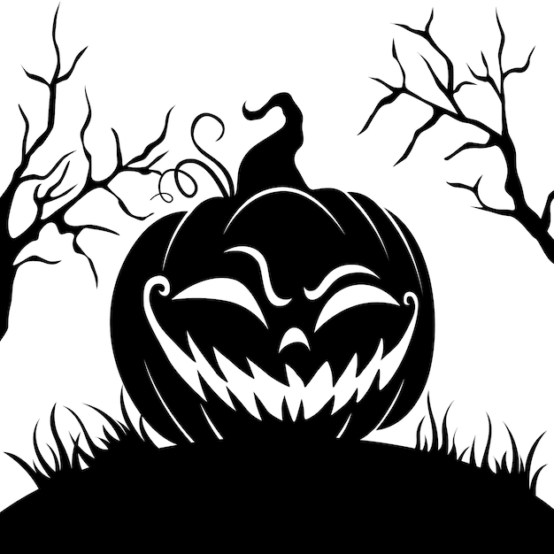 Free Vector hand drawn pumpkin silhouette illustration