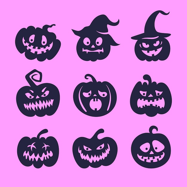 Hand drawn pumpkin silhouette illustration