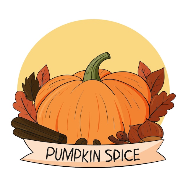 Hand drawn pumpkin spice illustration