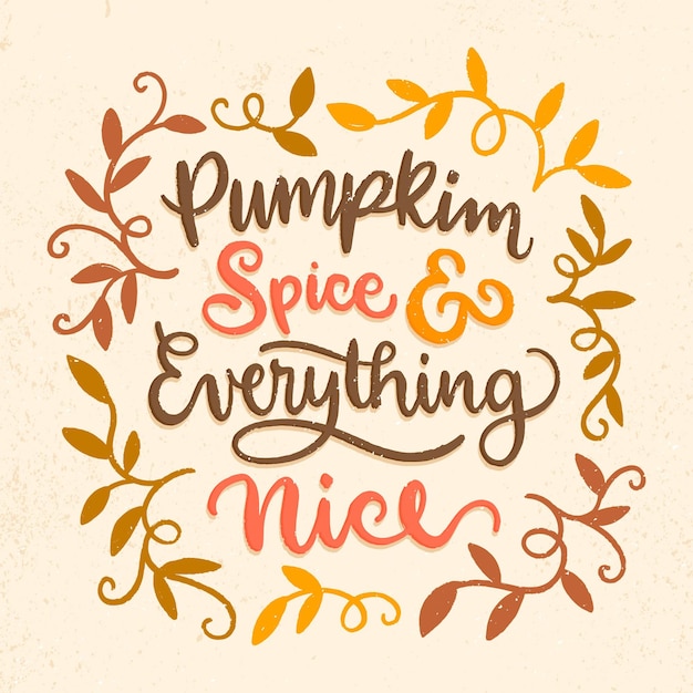 Free Vector hand drawn pumpkin spice lettering