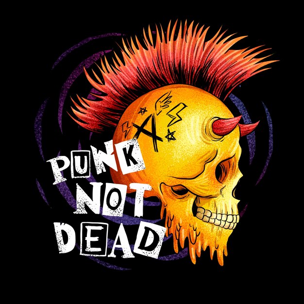 Hand drawn punk rock illustration