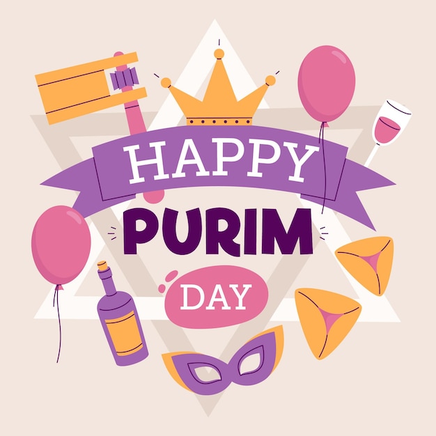 Hand drawn purim day