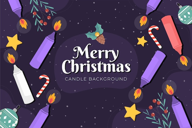 Hand drawn purple candles advent background