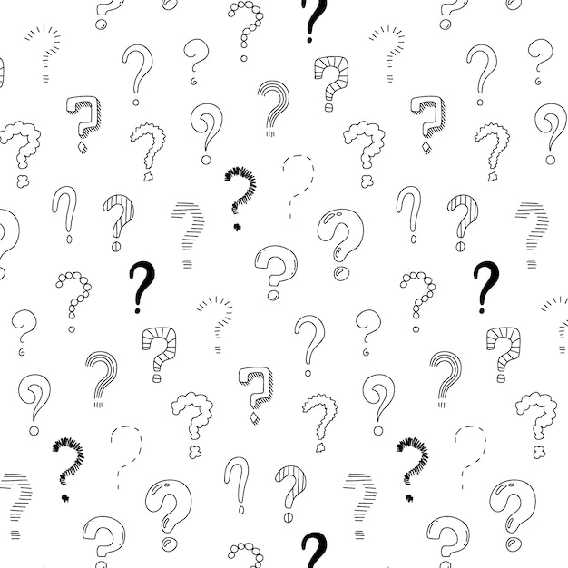 Hand drawn question mark pattern