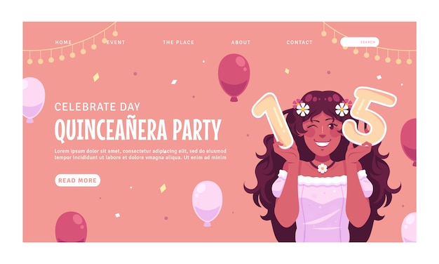 Free Vector hand drawn quinceanera celebration landing page