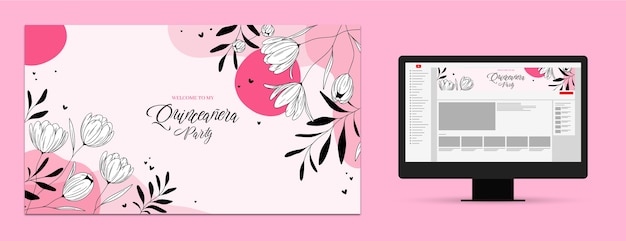 Hand drawn quinceanera template