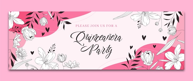 Hand drawn quinceanera template