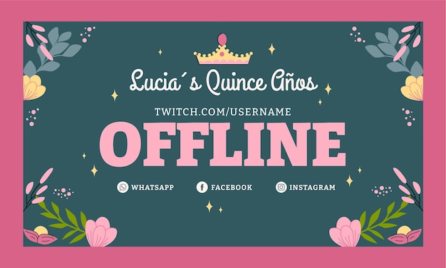 Hand drawn quinceañera twitch background