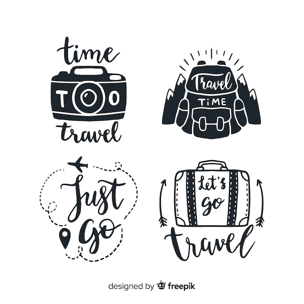 Hand drawn quote badges lettering style