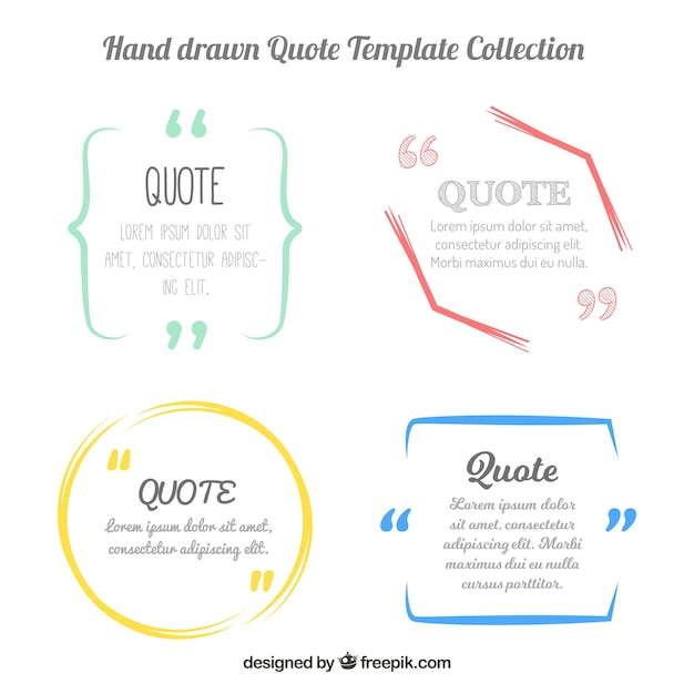 Hand drawn quote templates