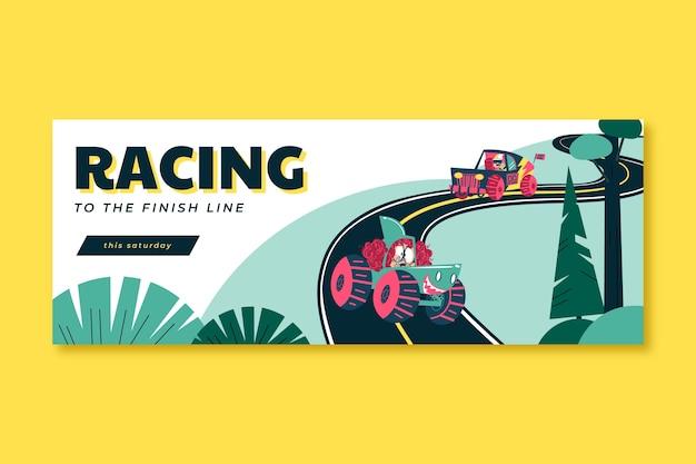 Free vector hand drawn racing template design