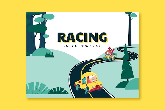 Hand drawn racing template design