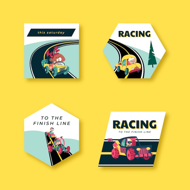 Hand drawn racing template design