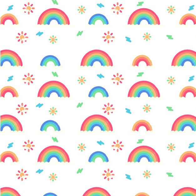 Hand drawn rainbow pattern design