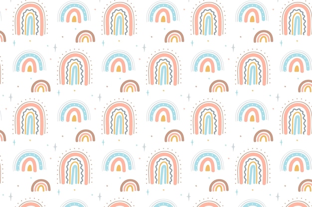 Hand drawn rainbow pattern design