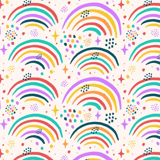 Free vector hand drawn rainbow pattern design