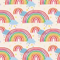 Free vector hand drawn rainbow pattern design