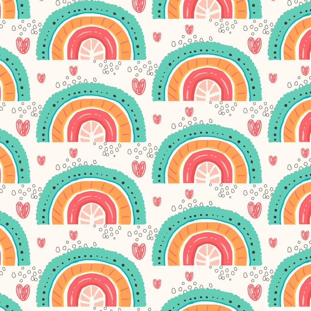 Free Vector hand drawn rainbow pattern design