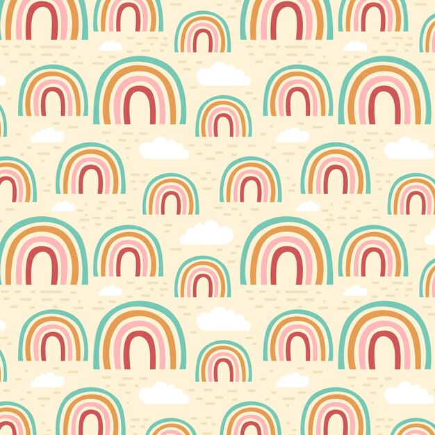 Hand drawn rainbow pattern design