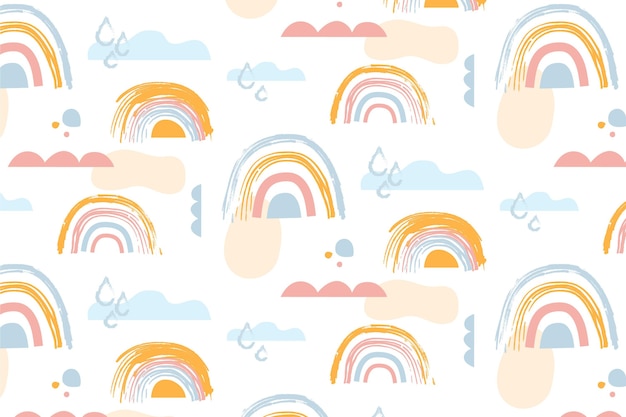 Hand drawn rainbow pattern design