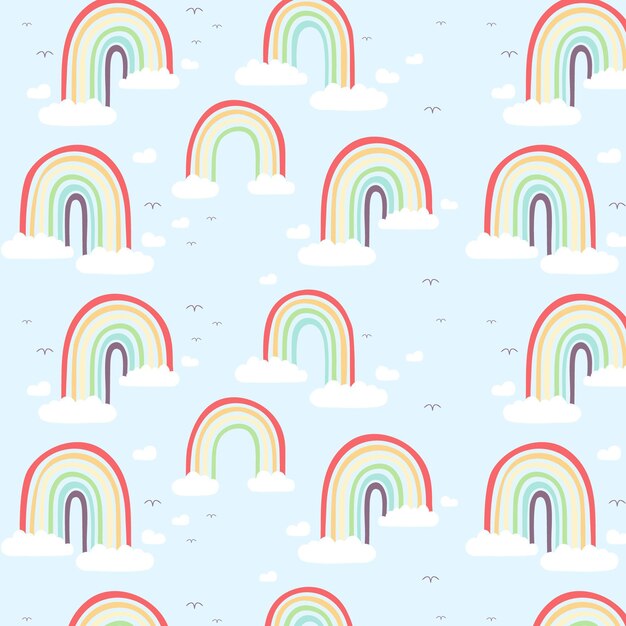 Hand drawn rainbow pattern design