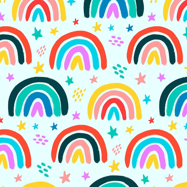 Free vector hand drawn rainbow pattern design