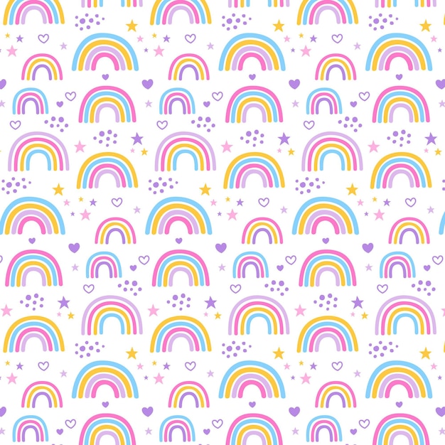 Hand drawn rainbow pattern design