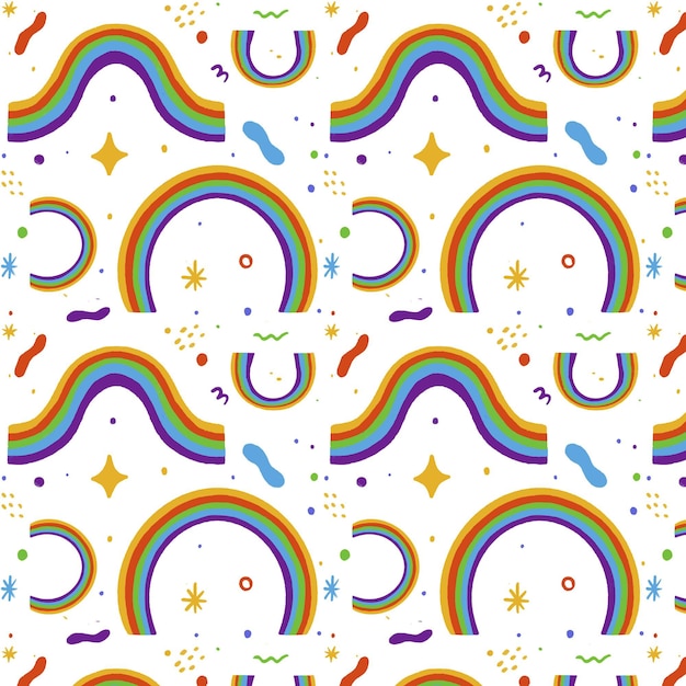 Hand drawn rainbow pattern design