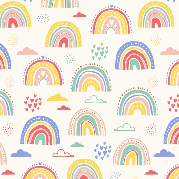 Hand drawn rainbow pattern