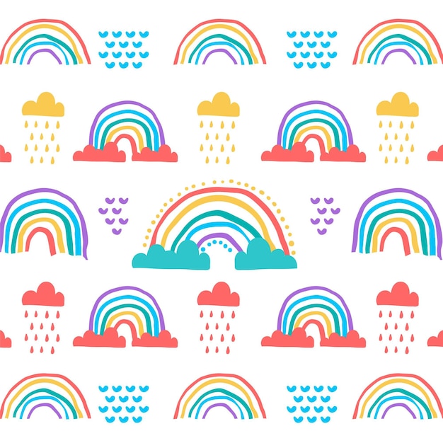 Hand drawn rainbow pattern