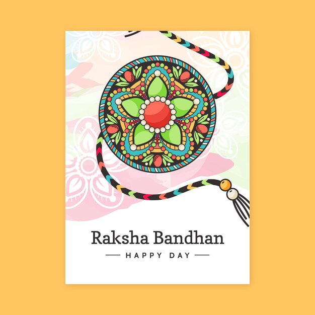 Hand drawn raksha bandhan greeting card