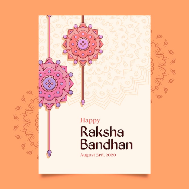 Free Vector hand drawn raksha bandhan greeting card