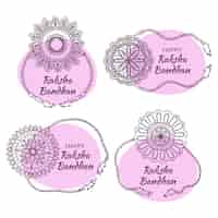 Free vector hand drawn raksha bandhan labels collection