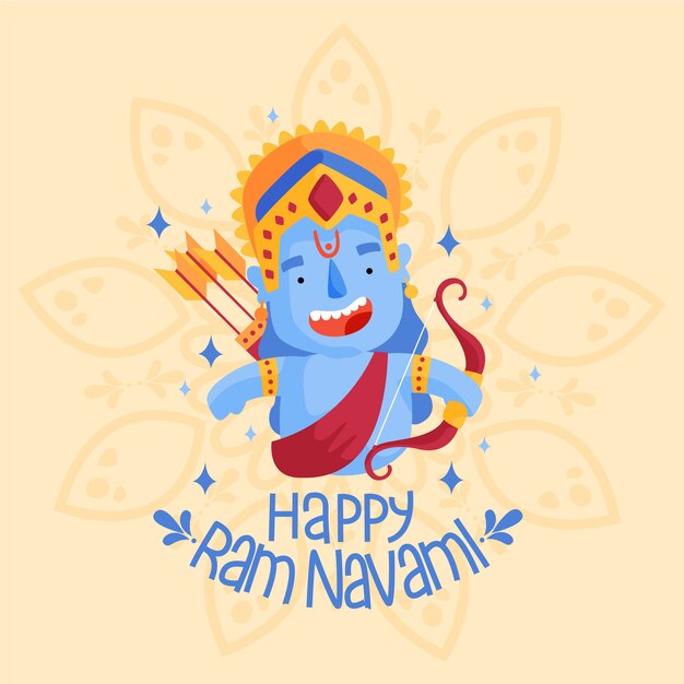 Hand-drawn ram navami design