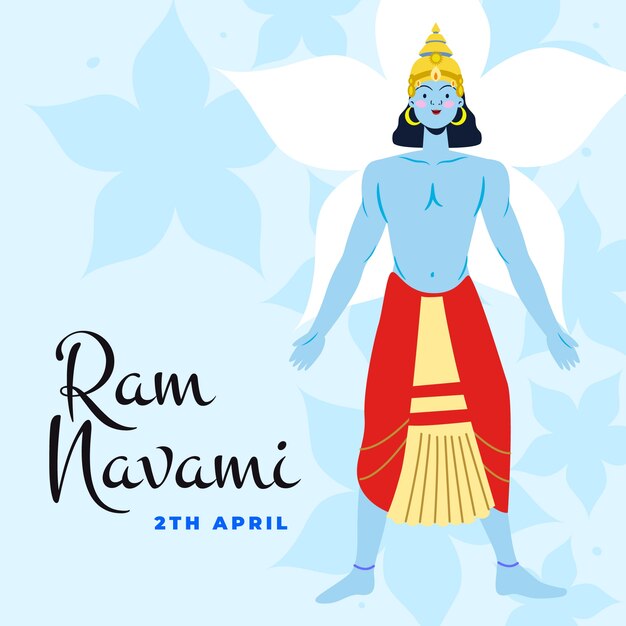 Hand drawn ram navami festival