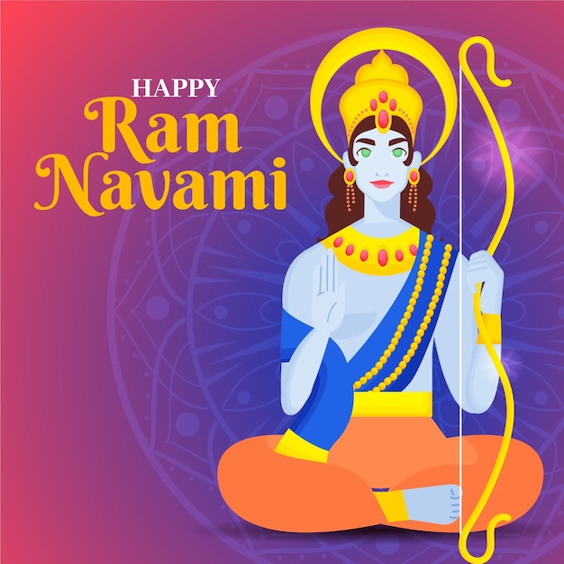 Free vector hand drawn ram navami illustration