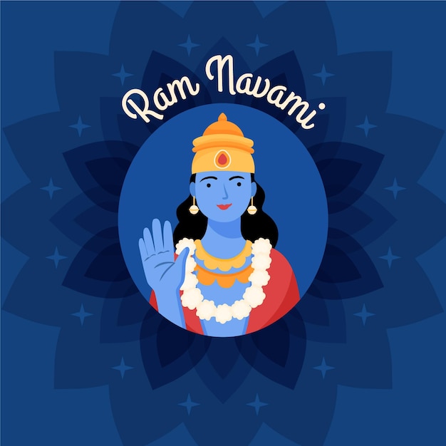 Free vector hand drawn ram navami illustration