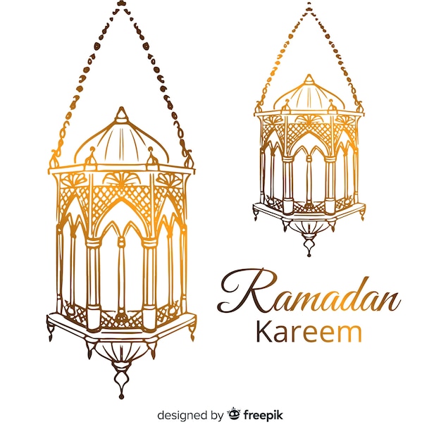 Free vector hand drawn ramadán background