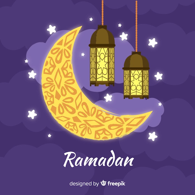 Hand drawn ramadan background